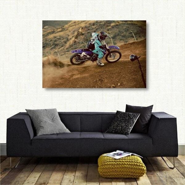 Quadro decorativo Motocross com Tela em Tecido - 3