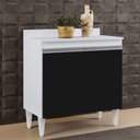 Ver imagem 6 de Balcão Gabinete 80cm 2 Portas Hawai Branco/preto - Lumil Móveis