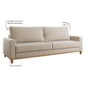 Estofado Living 4 Lugares Columbia 2,2m Linho Bronze - Casa Giulia - 3