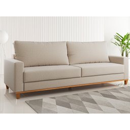 Estofado Living 4 Lugares Columbia 2,2m Linho Bronze - Casa Giulia - 1