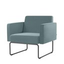 Ver imagem 1 de Poltrona Pix Assento Crepe Verde Agua Base Aco Preto - 55040