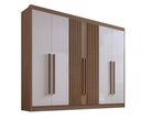Ver imagem 1 de Guarda Roupa Casal 6 Portas Ripado 7 Gavetas sem Pes Athos D Doro Castanho/Off White/Ripado