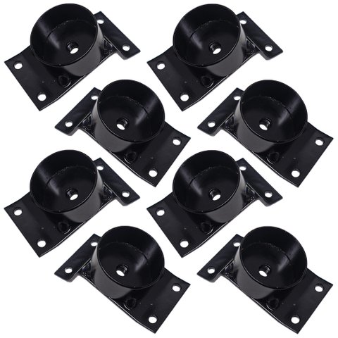 Kit 8 Chapinhas Chapa Inclinada 15º com Tubo Fixação Pés Palito Rosca 5/16 Preta Gran Belo Produtos 