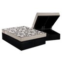 Ver imagem 1 de Cama Box Baú Queen: Colchão Espuma Ortobom D26 Physical Ultra Resistente + Base CRC Suede Black(158x