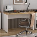 Ver imagem 6 de Mesa Escritorio Tampo Tamburato 120 cm Olmo Branco Artany