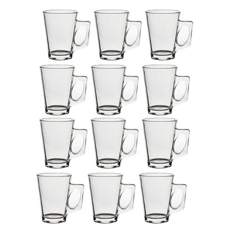 Jogo 12 Canecas de Vidro Casual 185ml Class Home