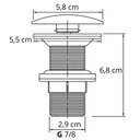 Ver imagem 4 de Valvula Lavatorio Pia Cuba Banheiro Click 7/8 Metal Inox