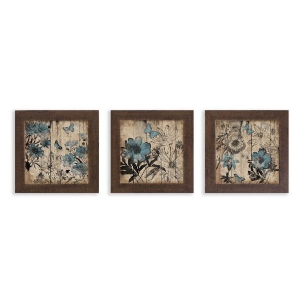 Trio de quadros, natureza morta, com vidro, 21 x 21cm - 1