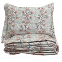 Ver imagem 1 de Cobre Leito Flora Estampado 03 Peças 100% Algodão 180 Fios Queen Dupla Face