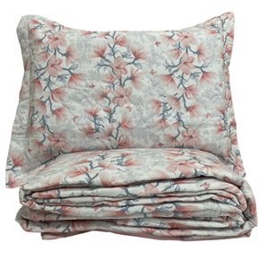 Cobre Leito Flora Estampado 03 Peças 100% Algodão 180 Fios Queen Dupla Face