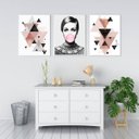 Ver imagem 2 de Kit 3 Quadros Decorativos Geométrico Twiggy 45x34cm - com vidro:Madeira preta