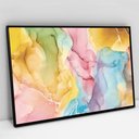 Ver imagem 1 de Quadro Decorativo Abstrato Arco Íris em tela Canvas TaColado Moldura Flutuante 4,5cm Preta 120 x 80c