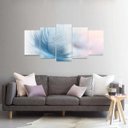 Ver imagem 2 de Quadro Mosaico 125X60 Pena Azul Arte Abstrata Decorativo