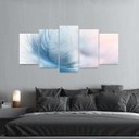 Ver imagem 5 de Quadro Mosaico 125X60 Pena Azul Arte Abstrata Decorativo