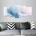Ver imagem 1 de Quadro Mosaico 125X60 Pena Azul Arte Abstrata Decorativo
