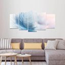 Ver imagem 3 de Quadro Mosaico 125X60 Pena Azul Arte Abstrata Decorativo