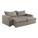 Ver imagem 1 de Sofá Cama 3 Lugares Retrátil Reclinável Linho M-184 Martins Bege