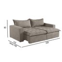 Ver imagem 2 de Sofá Cama 3 Lugares Retrátil Reclinável Linho M-184 Martins Bege