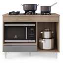 Ver mais imagens de Balcão Multiuso para Cooktop 4 Bocas Georgia Castanho/cinza - Lumil Móveis