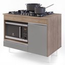 Ver imagem 3 de Balcão Multiuso para Cooktop 4 Bocas Georgia Castanho/cinza - Lumil Móveis