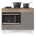 Ver imagem 2 de Balcão Multiuso para Cooktop 4 Bocas Georgia Castanho/cinza - Lumil Móveis