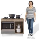Ver imagem 5 de Balcão Multiuso para Cooktop 4 Bocas Georgia Castanho/cinza - Lumil Móveis