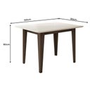 Ver imagem 2 de Mesa de Jantar 120cm Kate Amêndoa Off White Tampo com Vidro – Poliman