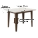 Ver imagem 3 de Mesa de Jantar 120cm Kate Amêndoa Off White Tampo com Vidro – Poliman