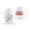 Caneca Jogo da Velha do Amor Namorados O amor Sempre Vence:Branco - 1