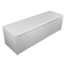 Calçadeira Recamier Baú Casal Queen 160cm Eva Suede Branco - DS Estofados - 1