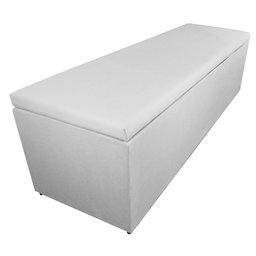 Calçadeira Recamier Baú Casal Queen 160cm Eva Suede Branco - DS Estofados - 3