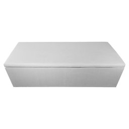 Calçadeira Recamier Baú Casal Queen 160cm Eva Suede Branco - DS Estofados - 2