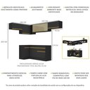 Ver imagem 4 de Armário de Cozinha Completa de Canto com Rodapé Veneza Multimóveis V2095 Preto/Dourado