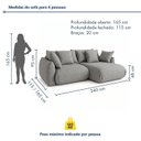 Ver imagem 4 de Sofá Cama Modular Orgânico Retrátil 4 Lugares com Almofadas 240cm Malibu