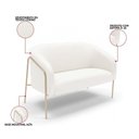 Ver imagem 3 de Sofá 2 Lugares Namoradeira Stella Industrial Alta Champanhe Sintético D03 - D'Rossi Cor Branco
