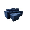 Ver imagem 7 de Sofa Itália 2,60 Mts Retrátil e Reclinavel Tecido Suede Azul - Cama InBox