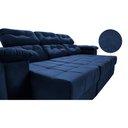Ver imagem 4 de Sofa Itália 2,60 Mts Retrátil e Reclinavel Tecido Suede Azul - Cama InBox