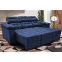 Ver imagem 1 de Sofa Itália 2,60 Mts Retrátil e Reclinavel Tecido Suede Azul - Cama InBox