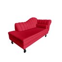Ver imagem 4 de Recamier Decorativo Divã Amsterdã 187cm Lado Esquerdo Suede Vermelho