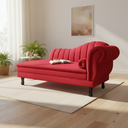 Ver imagem 2 de Recamier Decorativo Divã Amsterdã 187cm Lado Esquerdo Suede Vermelho