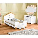 Ver imagem 1 de Cama Juvenil Smile Alegra Branca/Amêndoa Incluso Luminária Led