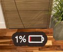 Ver mais imagens de Tapete Capacho Bateria Acabando 1% no Formato Decorativo.:branco