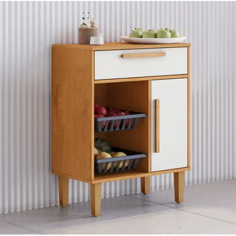Fruteira 1 Porta e 1 Gaveta Lorena Kaiki Móveis - Nature/off