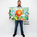 Ver imagem 2 de Quadro Decorativo Safari na Selva em Moldura Caixa Tacolado Moldura Caixa Alta 4,5cm Madeira sem Vid