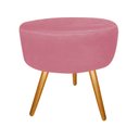 Ver imagem 5 de Kit Namoradeira + 1 Poltrona Decorativa Nina Capitonê + Puff Redondo Suede Rosa Pés Madeira Mz Decor