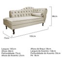 Ver imagem 3 de Diva Recamier Diana 185cm Lado Esquerdo Linho Bege - ADJ Decor