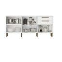 Ver imagem 3 de Balcão 5 Portas 2 Gavetas Lorena Kaiki Móveis - Branco