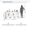 Ver imagem 4 de Balcão 5 Portas 2 Gavetas Lorena Kaiki Móveis - Branco