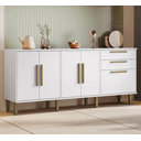 Ver imagem 1 de Balcão 5 Portas 2 Gavetas Lorena Kaiki Móveis - Branco