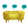 Cama Pet para Cães e Gatos Estofada com Pés Hannah - Amarelo - 4